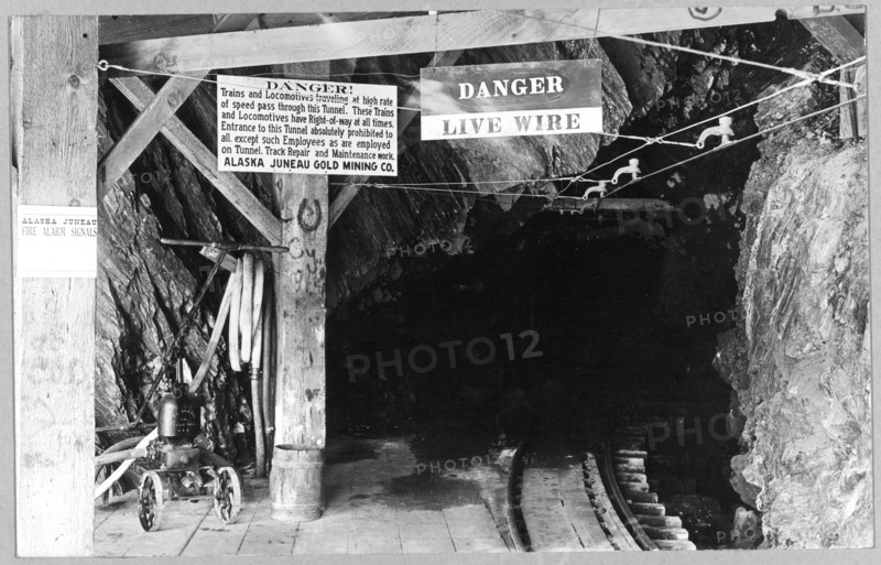 Tunnel at Juneau Mine 1900-1930 (Alaska Juneau Gold Mining Company)
