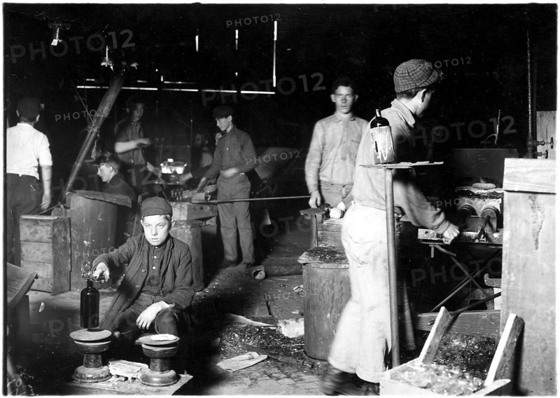 Day scene. Wheaton Glass Works. Boy is Howard Lee, November 1909