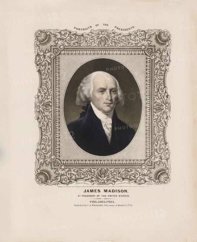 President James Madison - 4th President of the United States ca. 1846