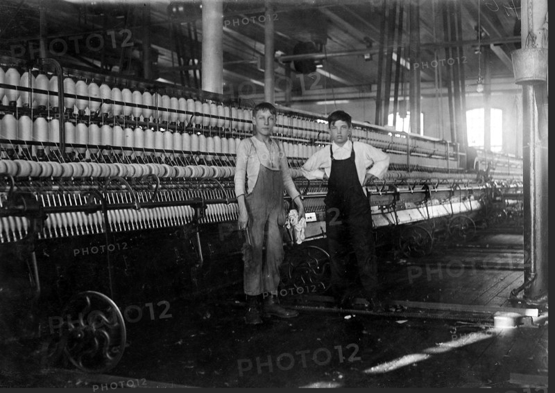 Interior of Wamsutta Mill, New Bedford, Mass. Wilfred, youngest boy, appears thirteen years, January 1912