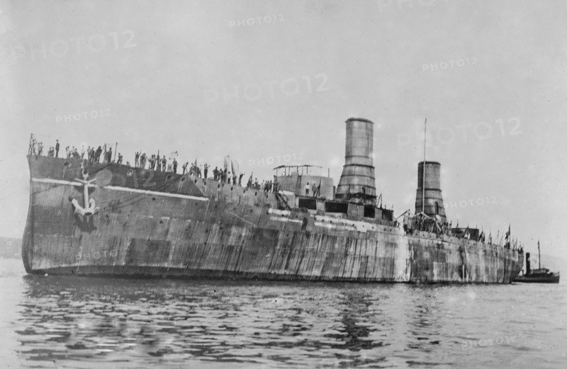 Italian battleship Andrea Doria which served in World War I and II ca. 1910-1915