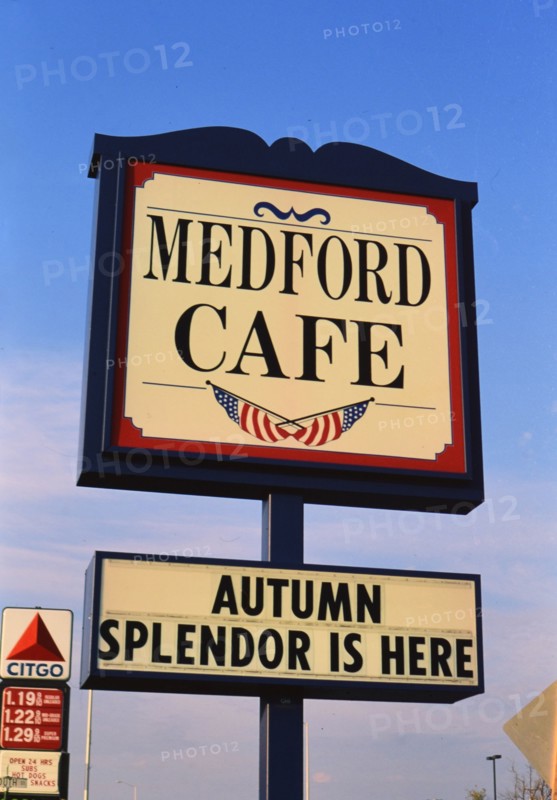 Signage: Medford Cafe sign in Medford Wisconsin ca. 1994