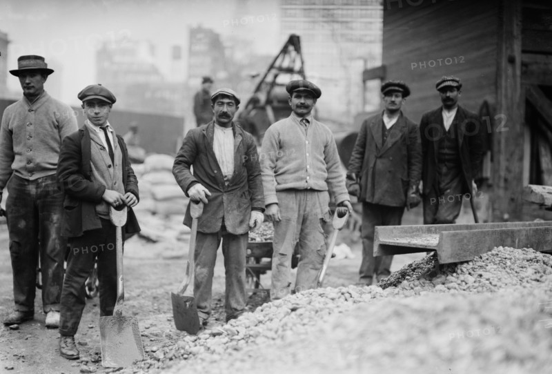 Immigrants working on subway construction ca. 1910-1915
