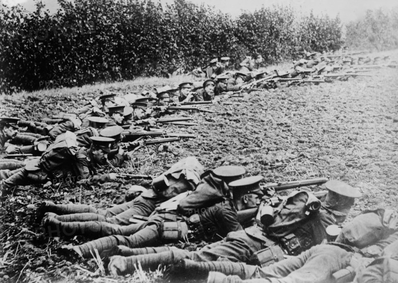 English infantry soldiers during World War I ca. 1914-1915