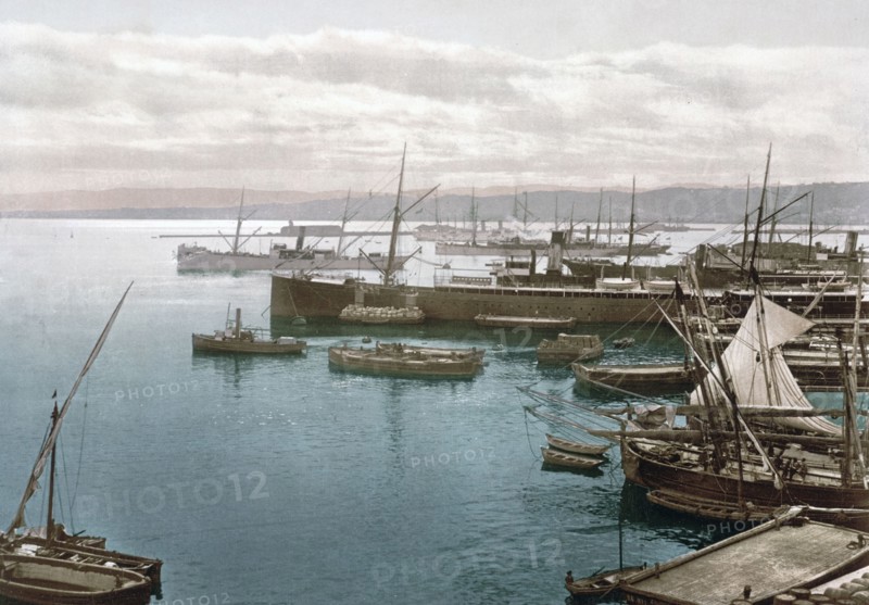 Harbor by moonlight, I, Algiers, Algeria ca. 1899