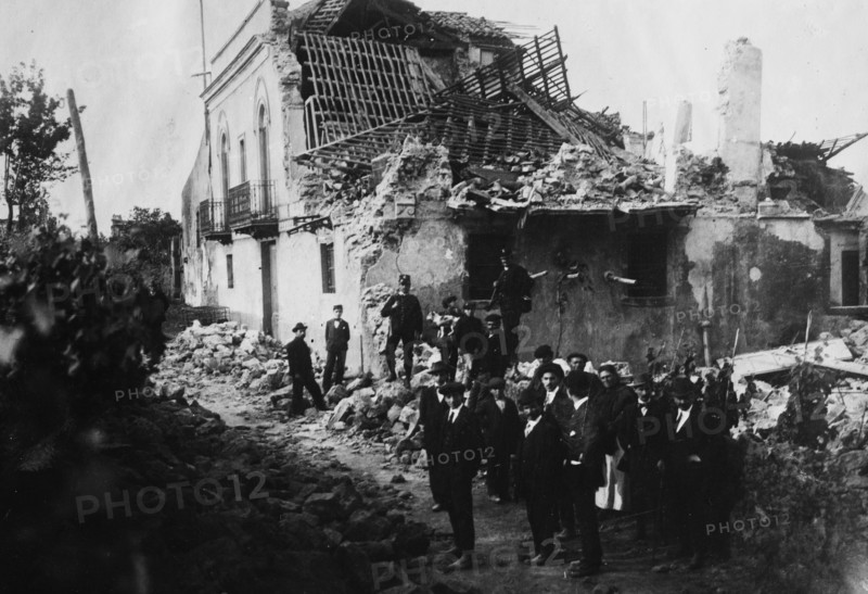 House in Linero, Italy damaged by a violent earthquake on May 8, 1914