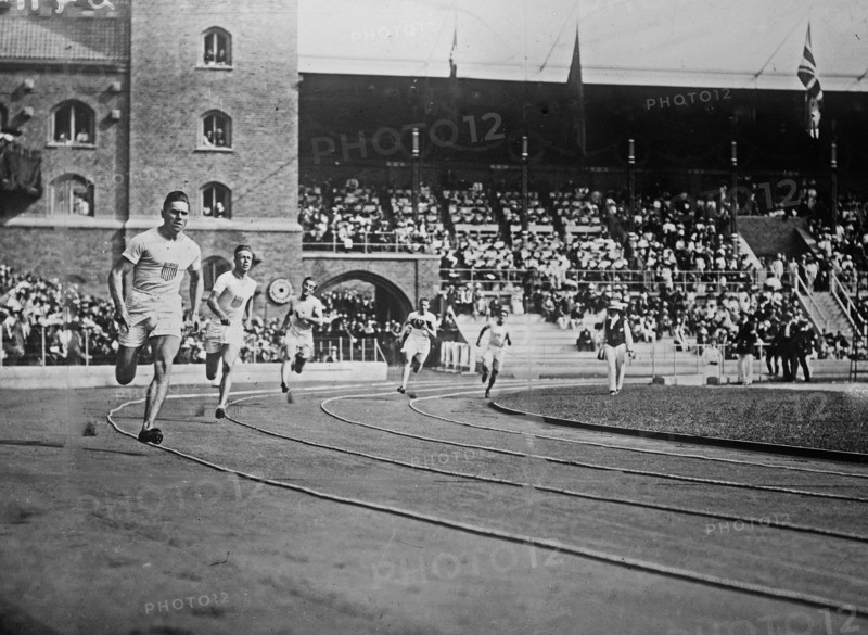 Participants in the 110 metre race - Olympic Games in Stockholm Sweden - 1912