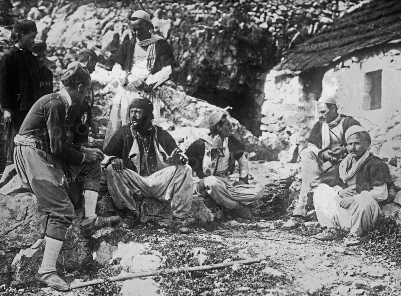 Malissori men, a tribe of Northern Albanians in Montenegro ca. 1911-1912