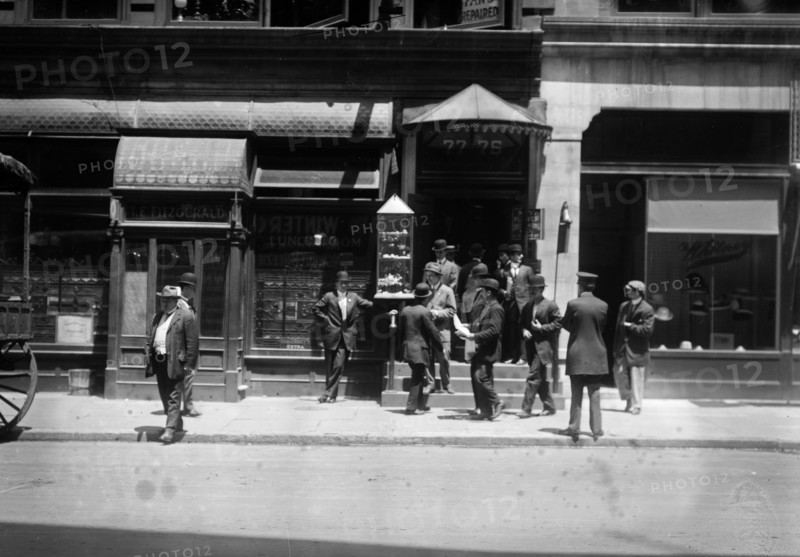 Striking waiters at their union headquarters ca. May 1912