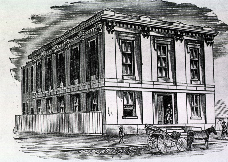 Corcoran School house ca. 1800s Illustration