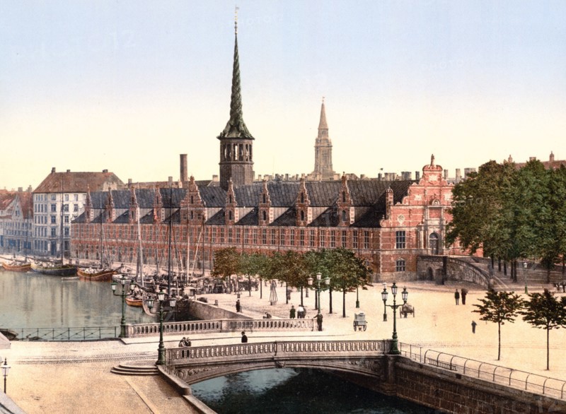 Exchange hall, Copenhagen, Denmark ca. 1890-1900