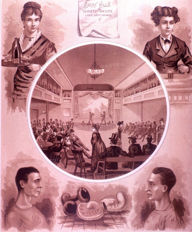 Boxing ca. 1870s Illustration