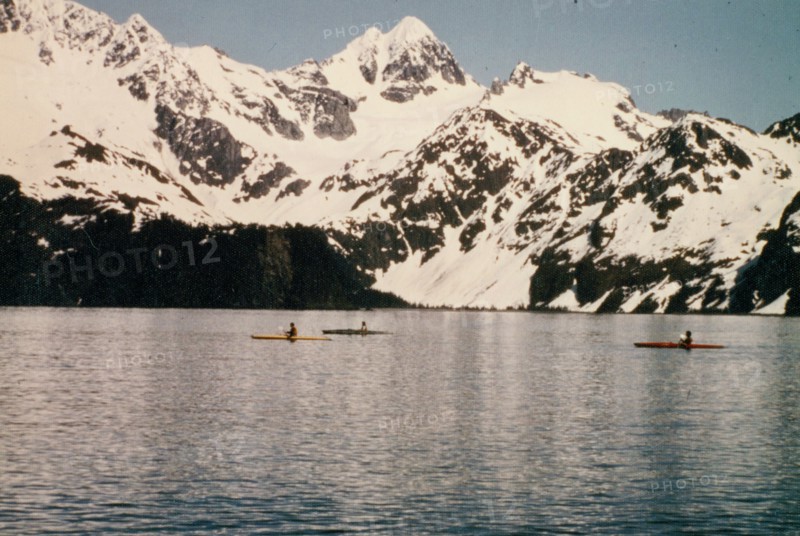 June 1975 - Aialik Bay, Bear Cove, Kayakers, Alaska