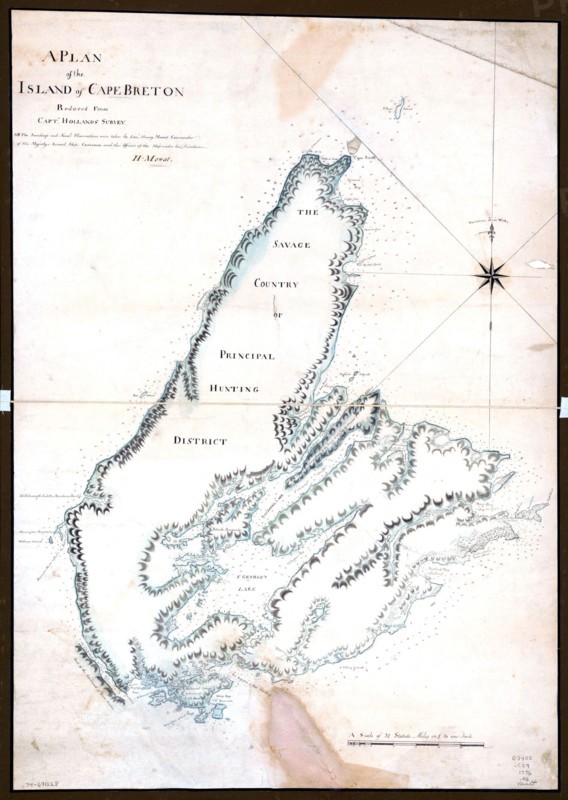 Vintage Maps / Antique Maps - A plan of the island of Cape Breton ca. 1776