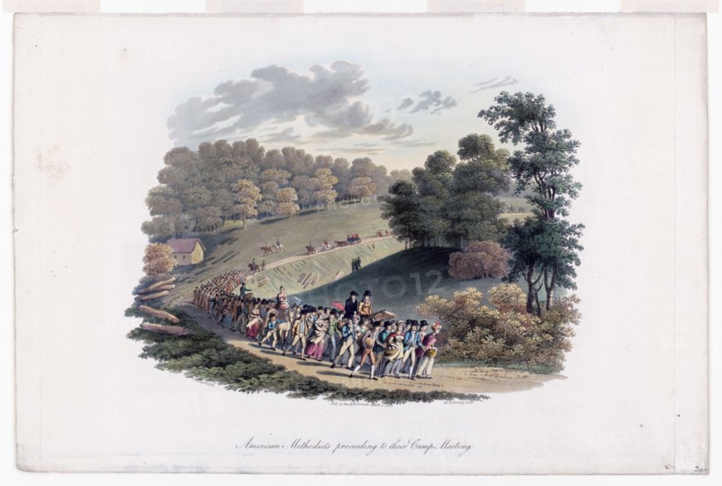 American methodists proceeding to their camp meeting print ca. 1819