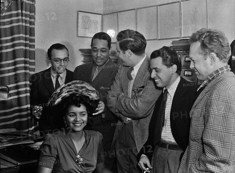 Portrait of Ahmet M. Ertegun, Duke Ellington, William Gottlieb, Nesuhi Ertegun, and Dave Stewart, ca. 1941