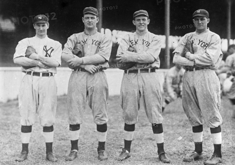 Pi Schwert, Ed Sweeney, Les Nunamaker, Arthur Pickering (semi-pro catcher), New York AL ca. 1915