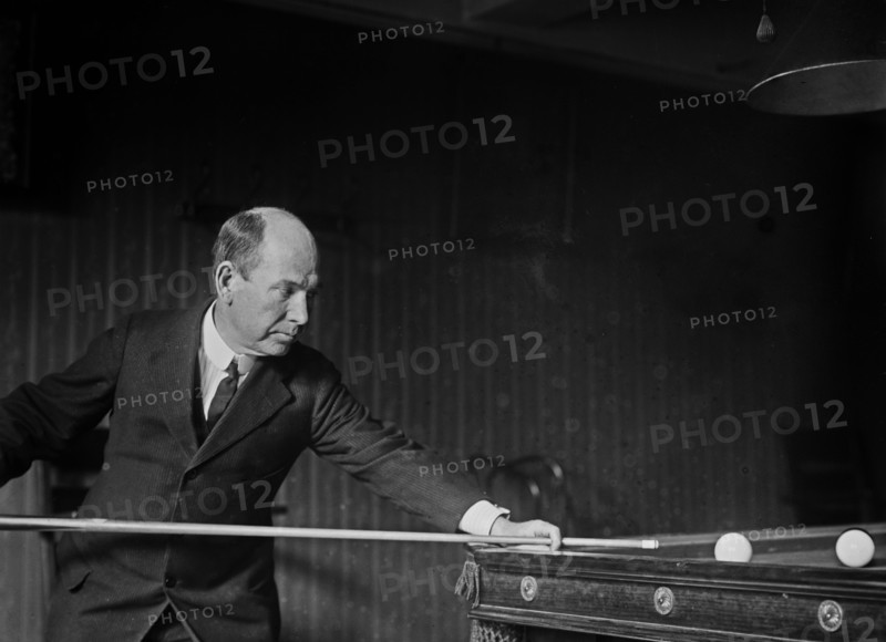 George Moore, a billiards player who was the loser in an October 1914 challenge for the three-cushion billiards world championship ca. 1914