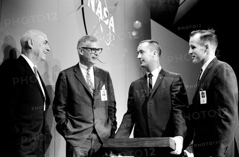 Gemini-4 prime crew after press conference 1965