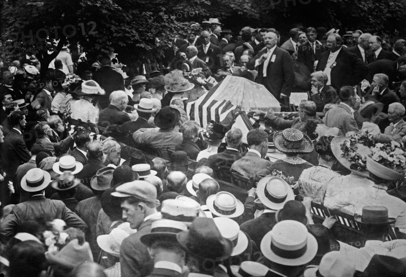 Lawyer and judge Alton Brooks Parker (1852-1926) at Indiana Governor Thomas Riley Marshall's acceptance speech to be Woodrow Wilson's running mate, Indianapolis, Indiana, August 20, 1912