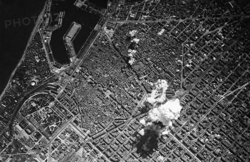 Aerial bombing of Barcelona, 17 March 1938, by the Italian air force.