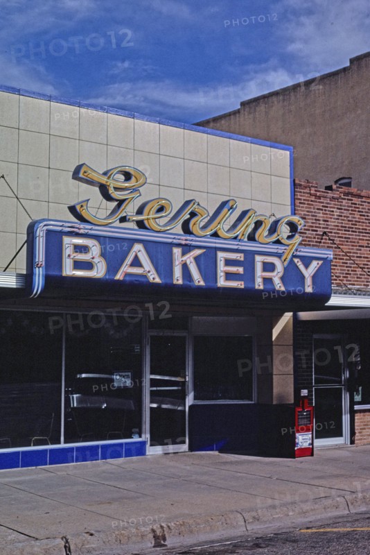 1990s United States -  Gering Bakery vertical view 10th Street Gering Nebraska ca. 1993