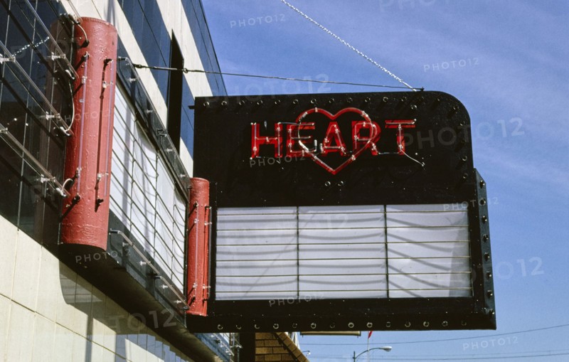 1990s United States -  Heart Theater marquee -  Main Street,  Hartford Michigan ca. 1991