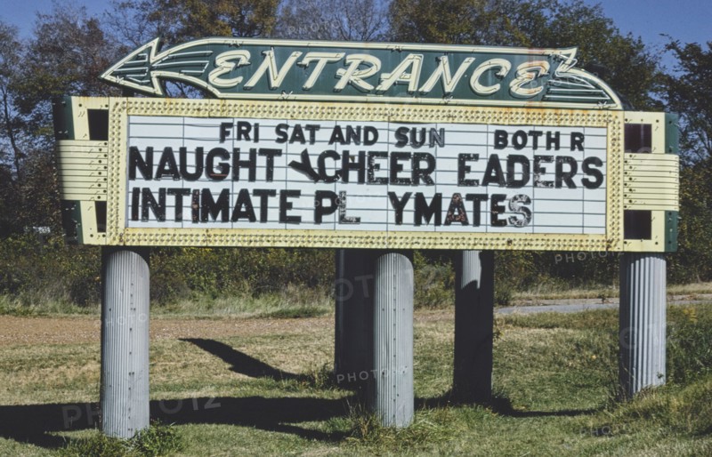 1970s United States -  Paducah Drive-In Theater sign Route 45C Paducah Kentucky ca. 1979