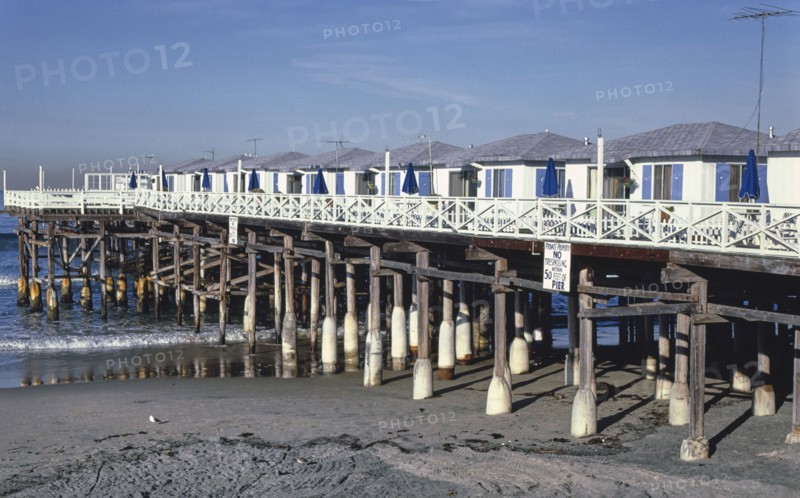 1980s United States -  Motel Crystal Pier side view Pacific Beach California ca. 1985