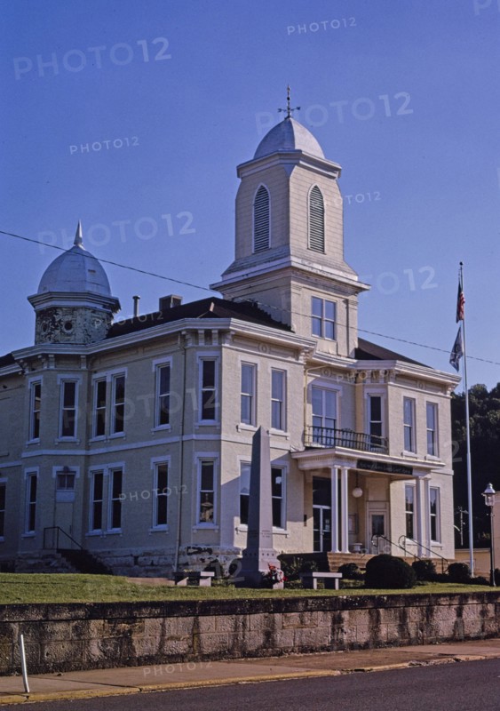 1990s United States -  Lewis County Courthouse angle view; Center Street; Weston West Virginia ca. 1995