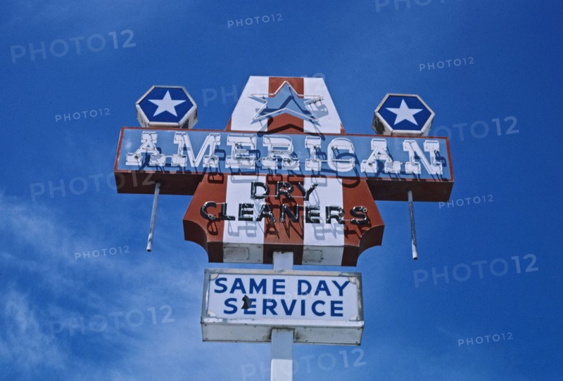 2000s America -  American Dry Cleaners sign, Lander, Wyoming 2004