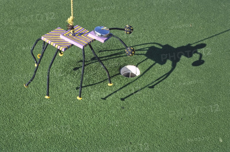 1980s America -  Sir Goony mini golf, spider, Chattanooga, Tennessee 1984