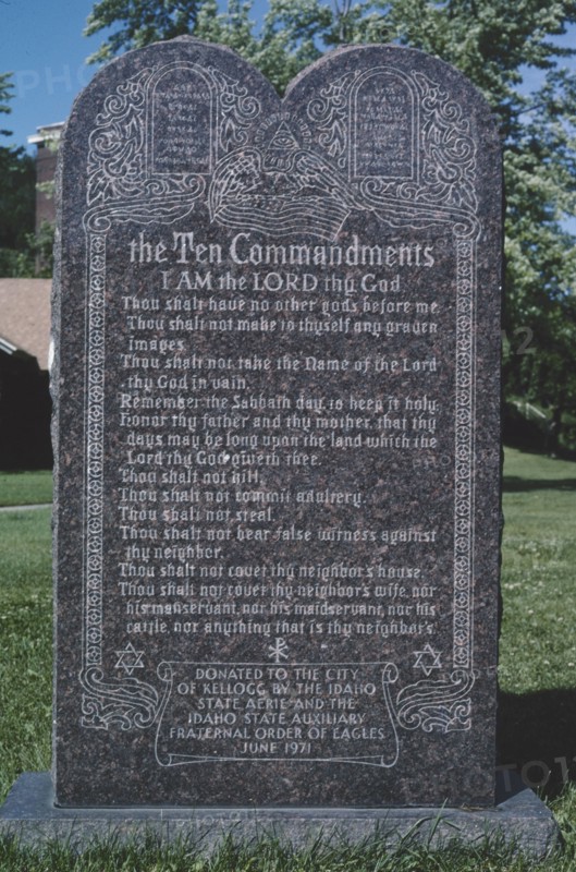 2000s America -  Ten Commandments Monument, Kellogg, Idaho 2004