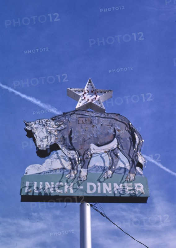 1980s United States -  Branding Iron Restaurant sign, Flagstaff, Arizona 1987