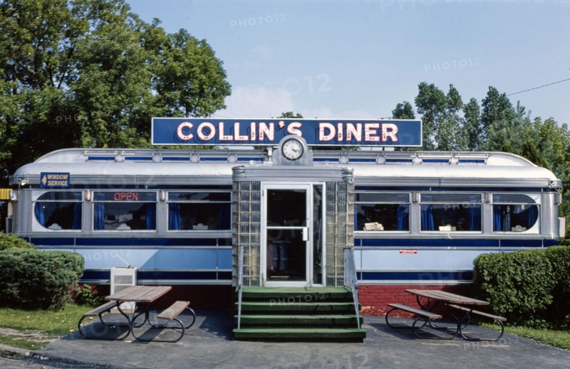 1970s America -   Collin's Diner, Route 7, Canaan, Connecticut 1977