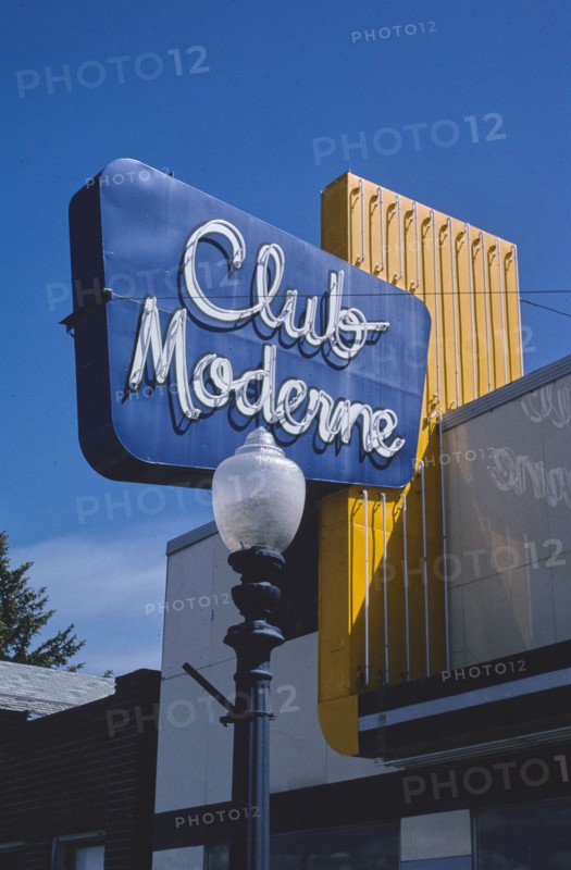 2000s America -  Club Moderne sign, Anaconda, Montana 2004