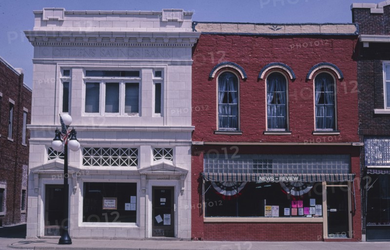 2000s America -  Sigourney News and Citizens Savings Bank, Washington Street, Sigourney, Iowa 2003