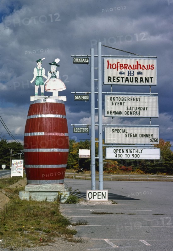 1970s America -  Hofbrauhaus sign, Ogunquit, Maine 1978