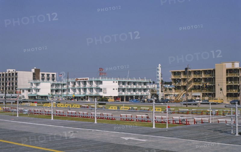 1970s United States -  Boardwalk motels, Wildwood, New Jersey 1978