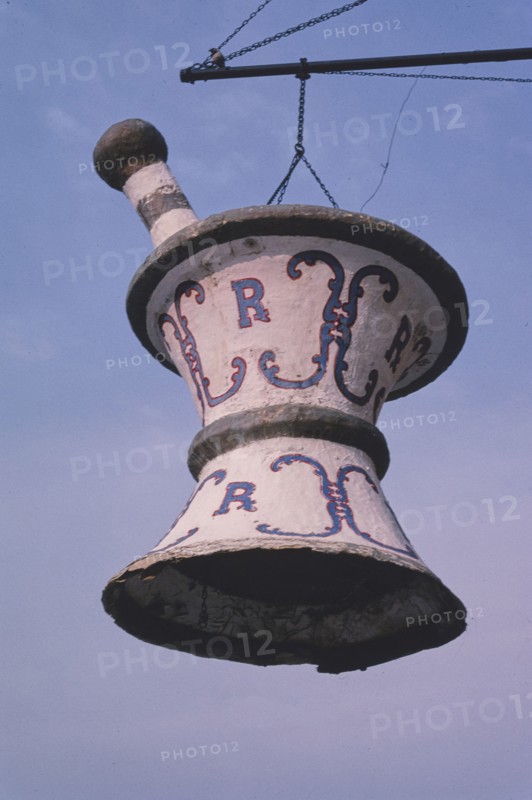 2000s United States -  McGregor Pharmacy sign, Main Street, McGregor, Iowa 2003
