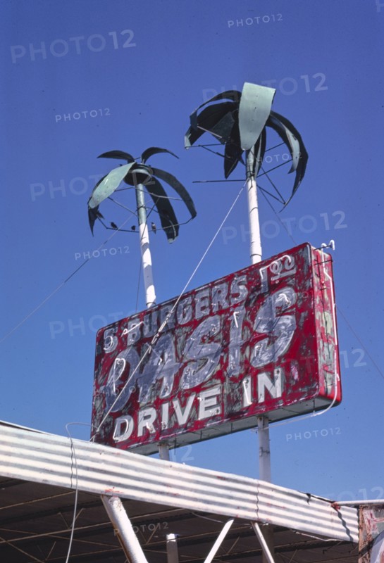 1970s America -  Oasis Drive-in sign, El Reno, Oklahoma 1979