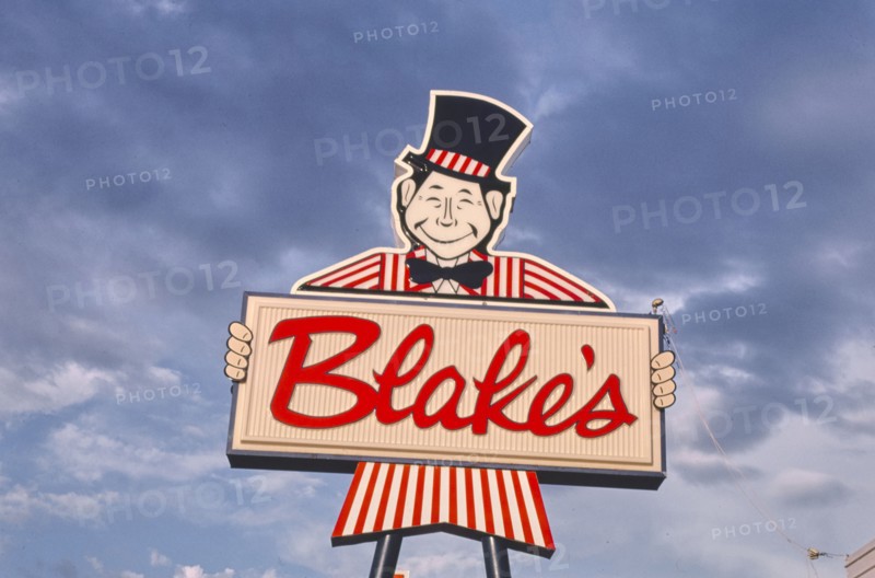 1980s United States -  Blake's Burger sign, Tucumcari, New Mexico 1987