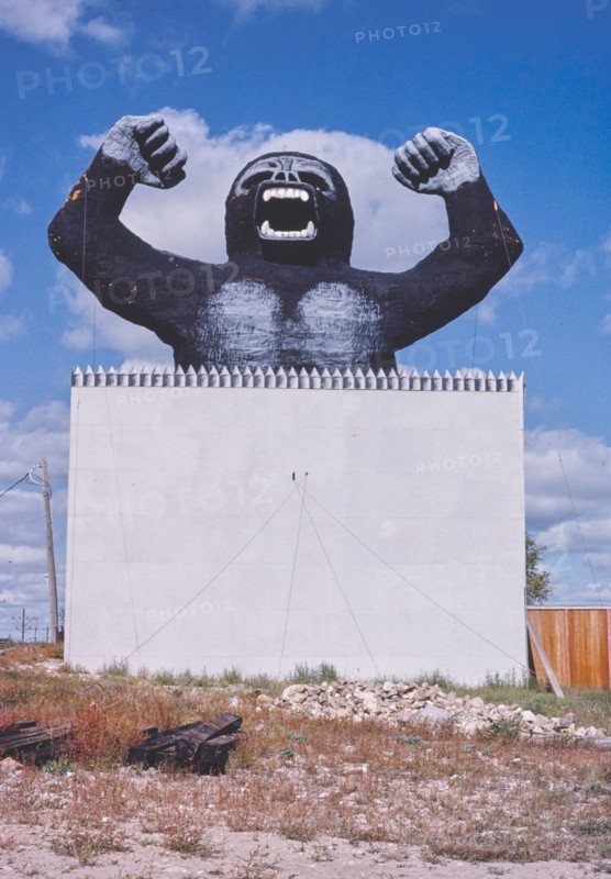 1980s America -   Rawhide City-Statue of Ape, Mandan, North Dakota 1980