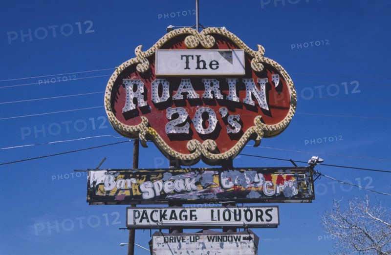 2000s America -  The Roaring 20's sign, Grants, New Mexico 2003