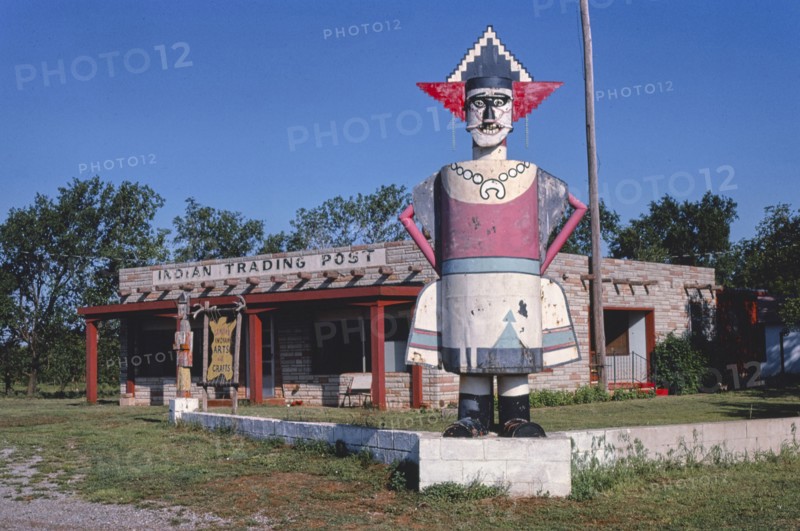 1980s America -   Indian Trading Post, Route 66, Elk City, Oklahoma 1982