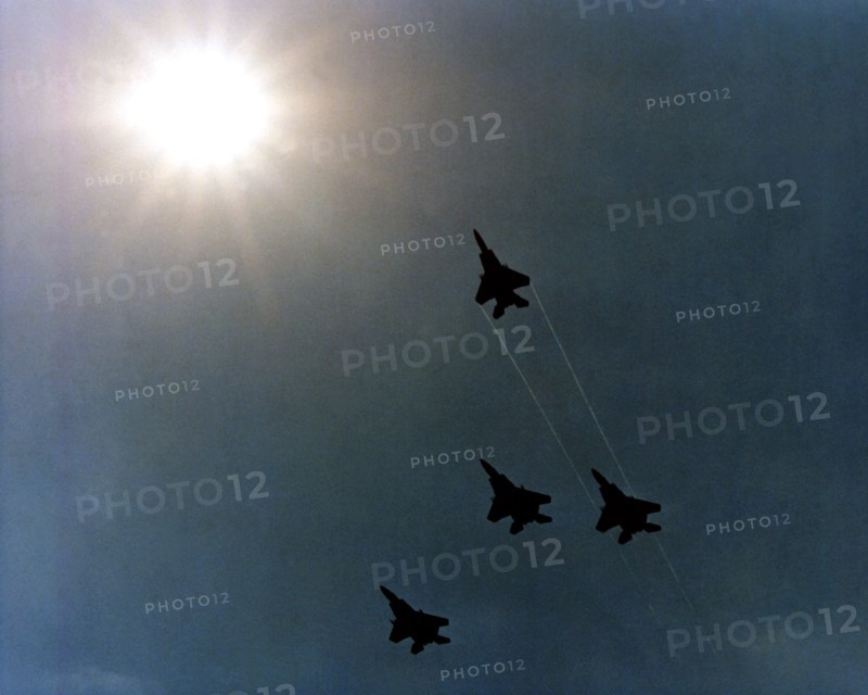 Four F-15 Eagle aircraft