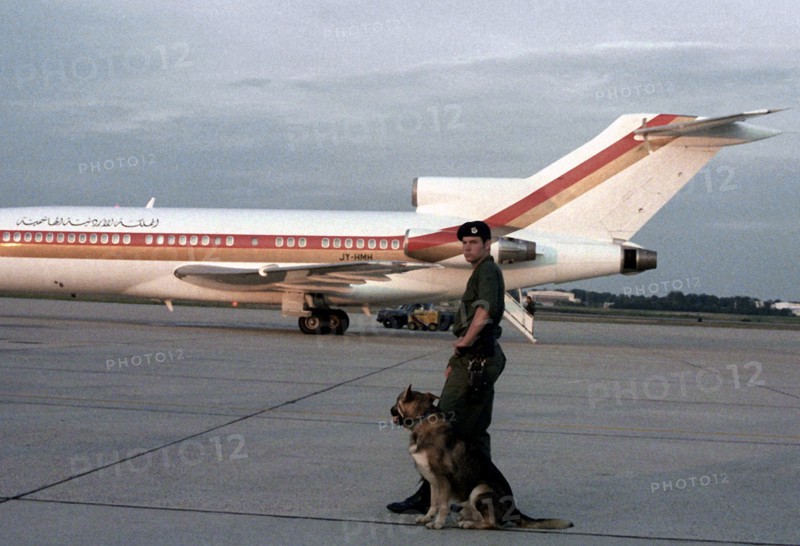 Security policeman and sentry dog