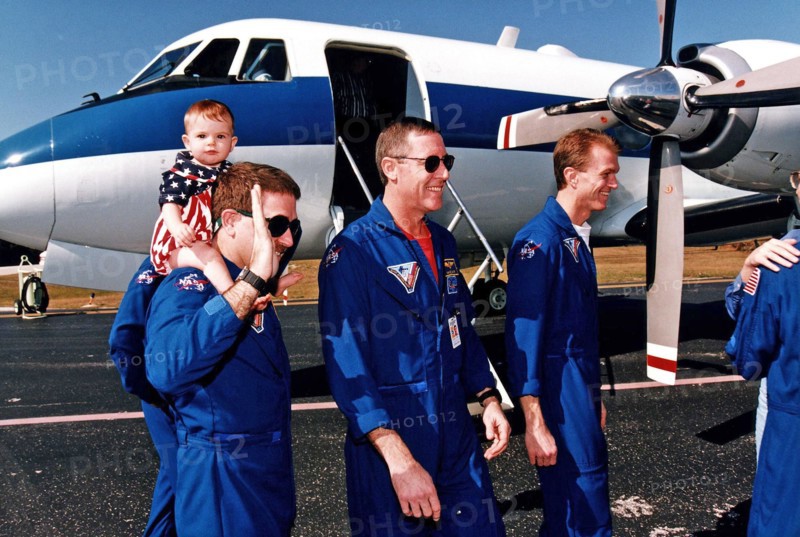 Members of the STS-81 crew prepare to depart for Johnson Space Center Jan. 23 from the Skid Strip at Cape Canaveral Air Station ca. 1997