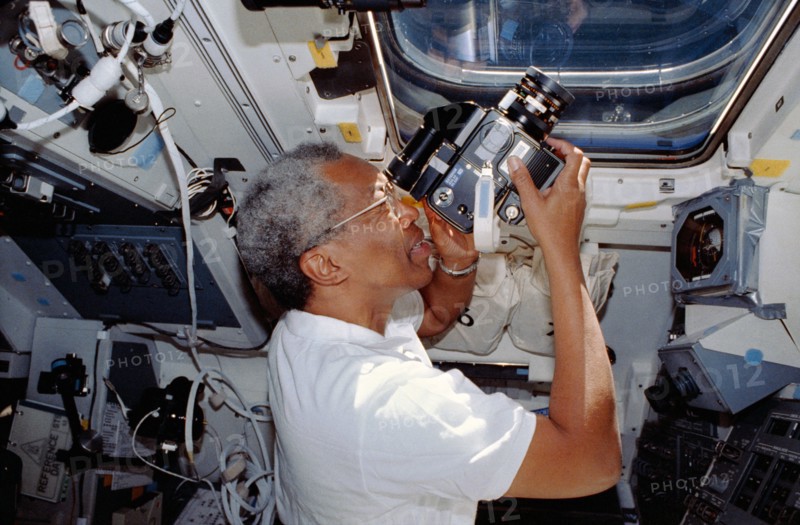 Crewmembers in the aft flight deck.