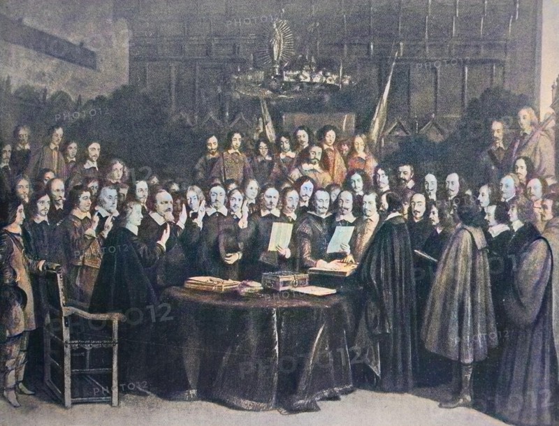 The swearing of the oath of ratification of the treaty of Münster in 1648